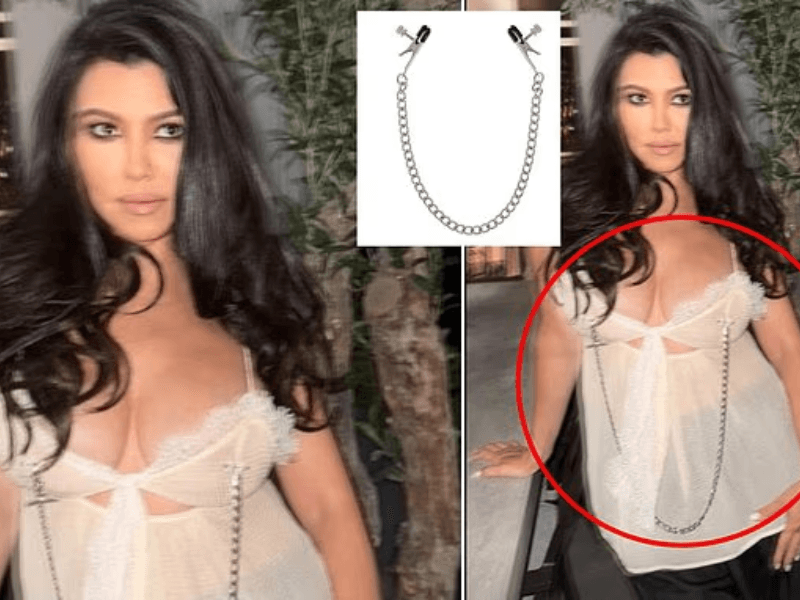 kardashian-sextoy Kourtney Kardashian incendeia a web com grampo nos seios
